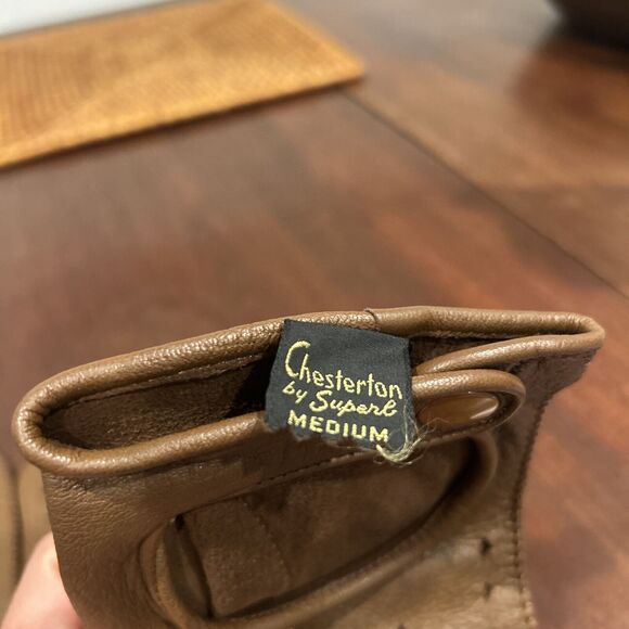 Vintage ‘Chesterton’ by Superb Medium Brown Leather Gloves - Picture 4 of 7